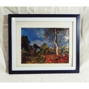 Vintage DUFEX Style Foil European "Garden Parkway" Framed 8" x 6.5"